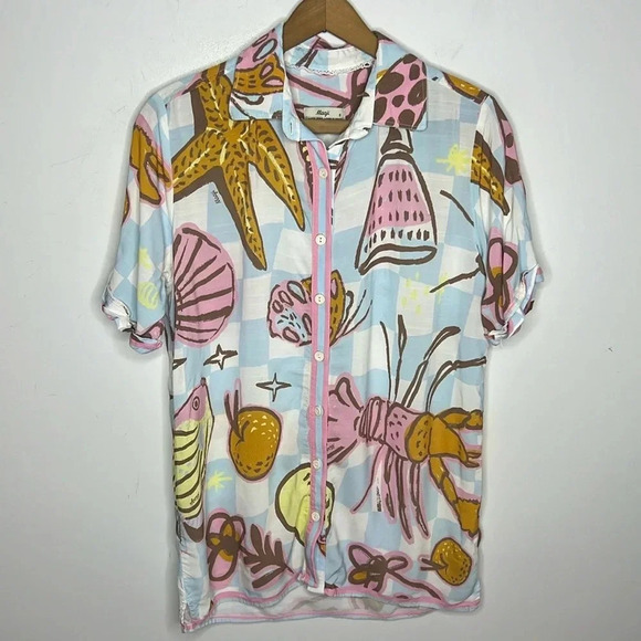 Maaji Anthropologie Seashore Fest Blake Novelty Print Beach Resort Wear Coverup - Picture 14 of 15
